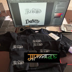 Burberry Velvet Flocked Logo Crew Neck T-Shirt