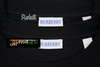 Burberry Velvet Flocked Logo Crew Neck T-Shirt