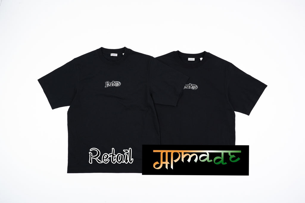 Burberry Velvet Flocked Logo Crew Neck T-Shirt