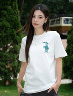 Burberry Equestrian Knight Logo Print Crew Neck T-Shirt