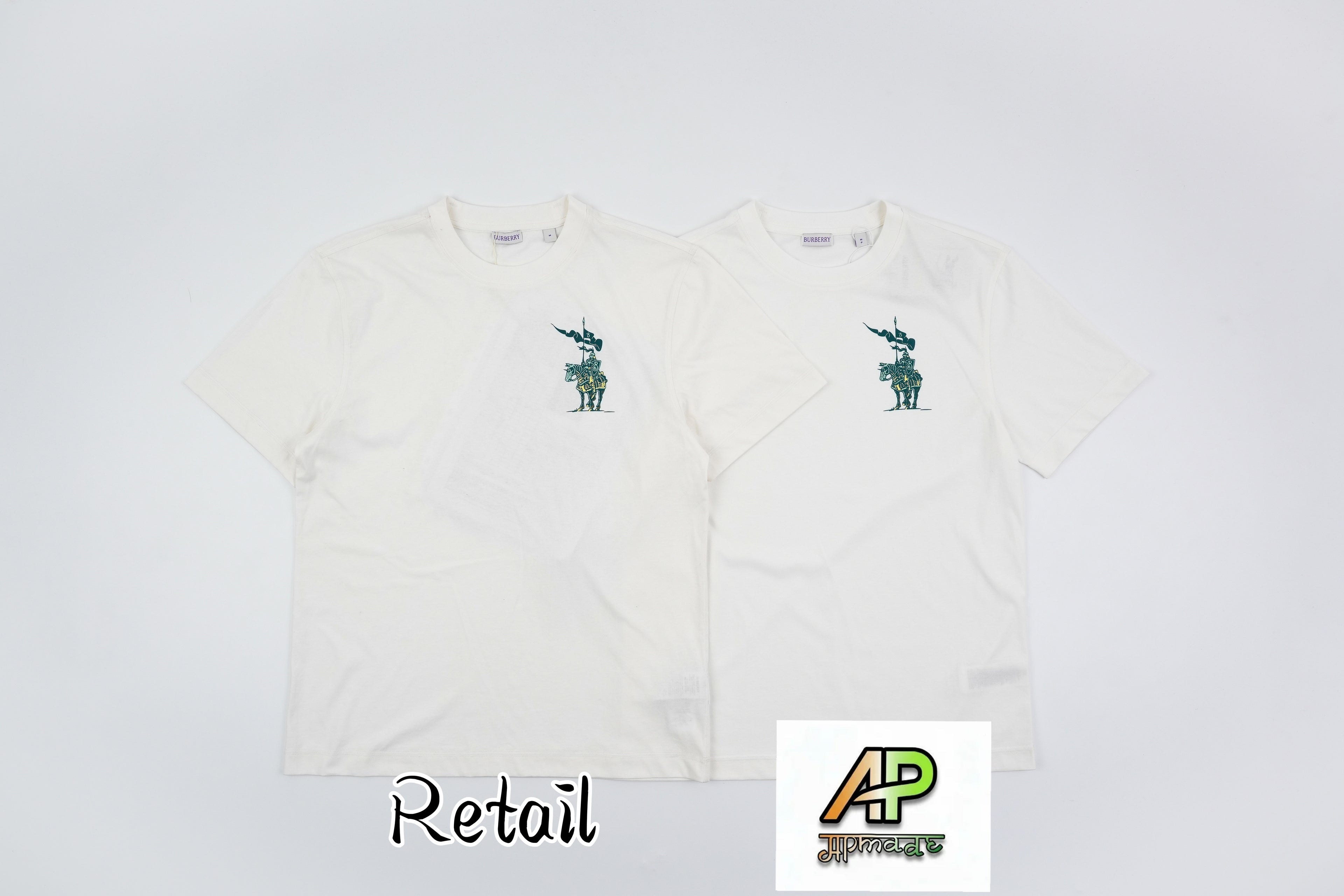 Burberry Equestrian Knight Logo Print Crew Neck T-Shirt