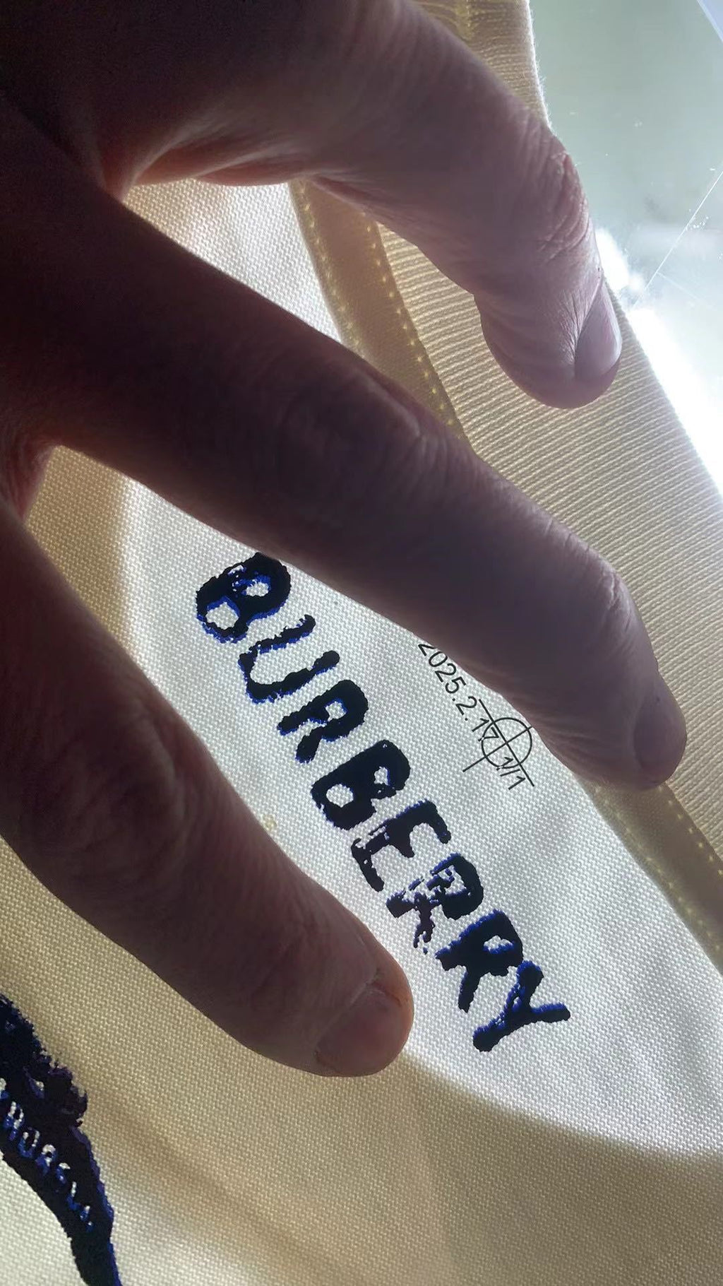 Burberry Chalk White Logo Print Crew Neck T-Shirt