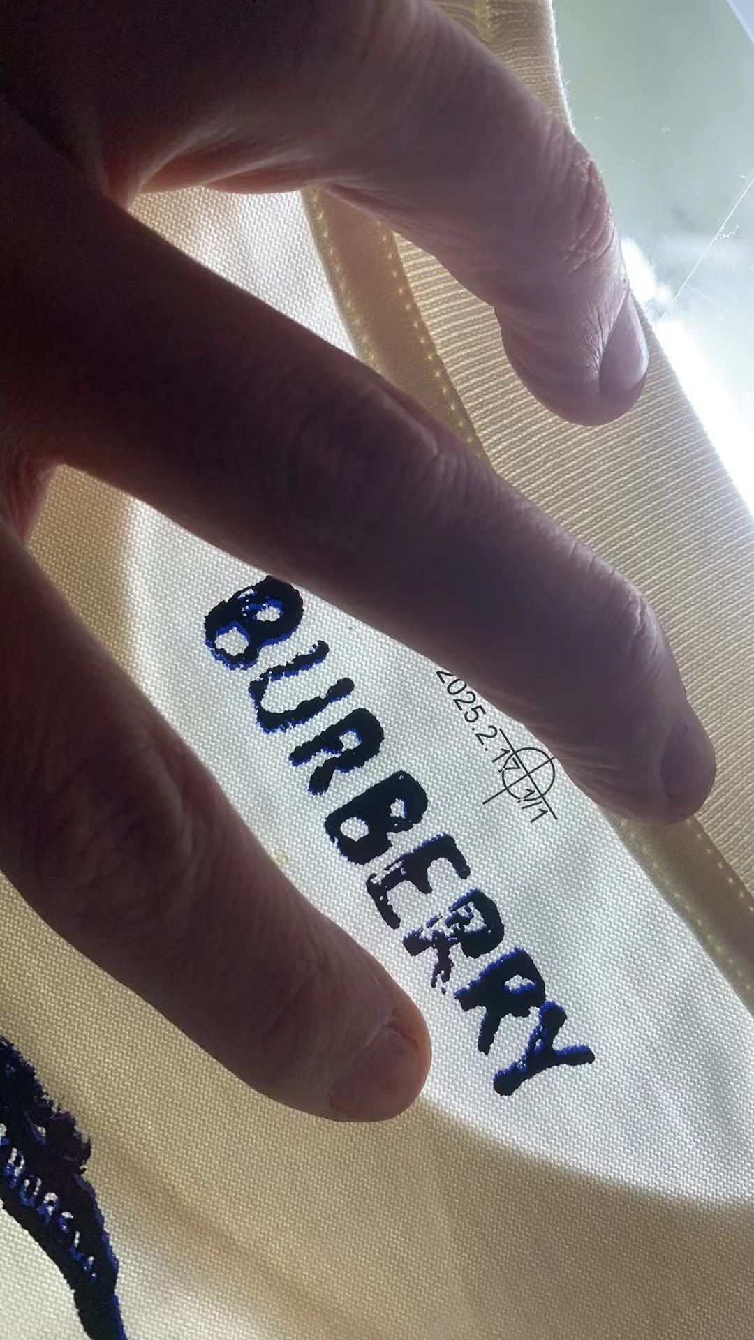 Burberry Chalk White Logo Print Crew Neck T-Shirt