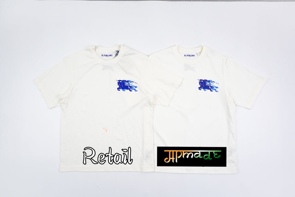 Burberry Chalk White Logo Print Crew Neck T-Shirt