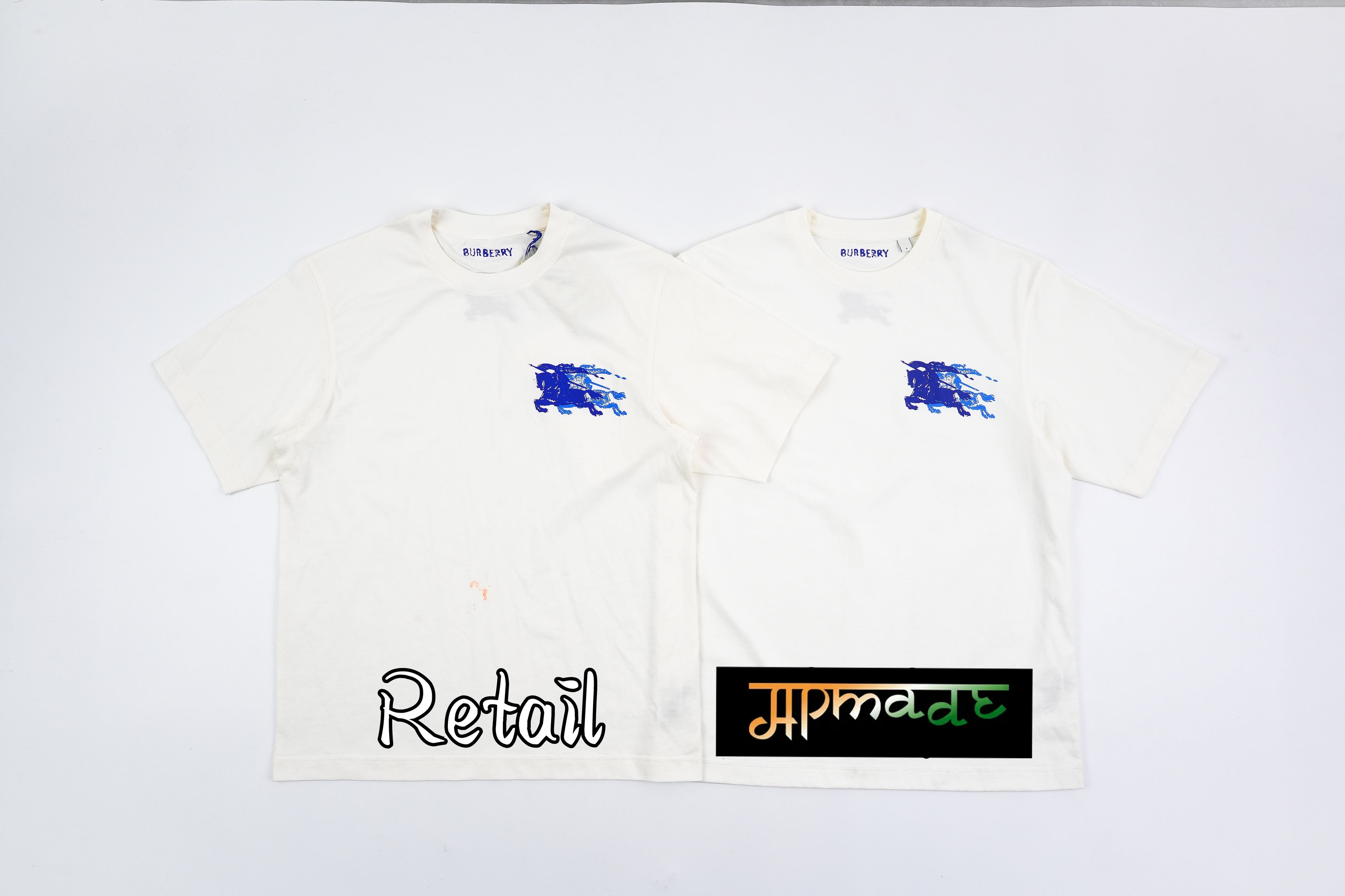 Burberry Chalk White Logo Print Crew Neck T-Shirt