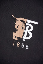 Burberry Black Pearl Knit Embroidered Logo Polo T-Shirt