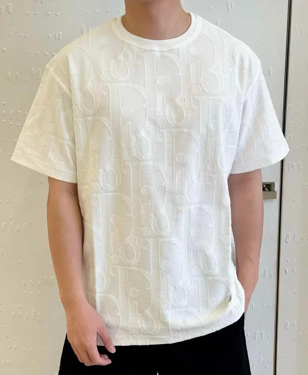 Dior Oblique Embossed Logo Short-Sleeve T-Shirt