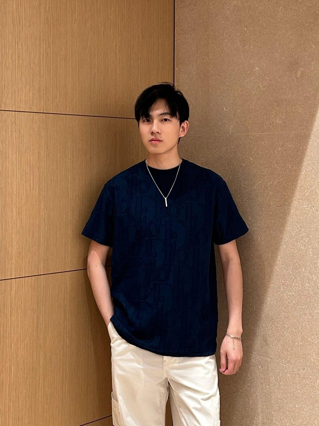 Dior Oblique Embossed Logo Short-Sleeve T-Shirt