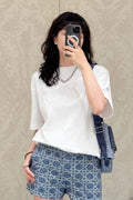 Dior Embroidered Lettering Crew Neck T-Shirt