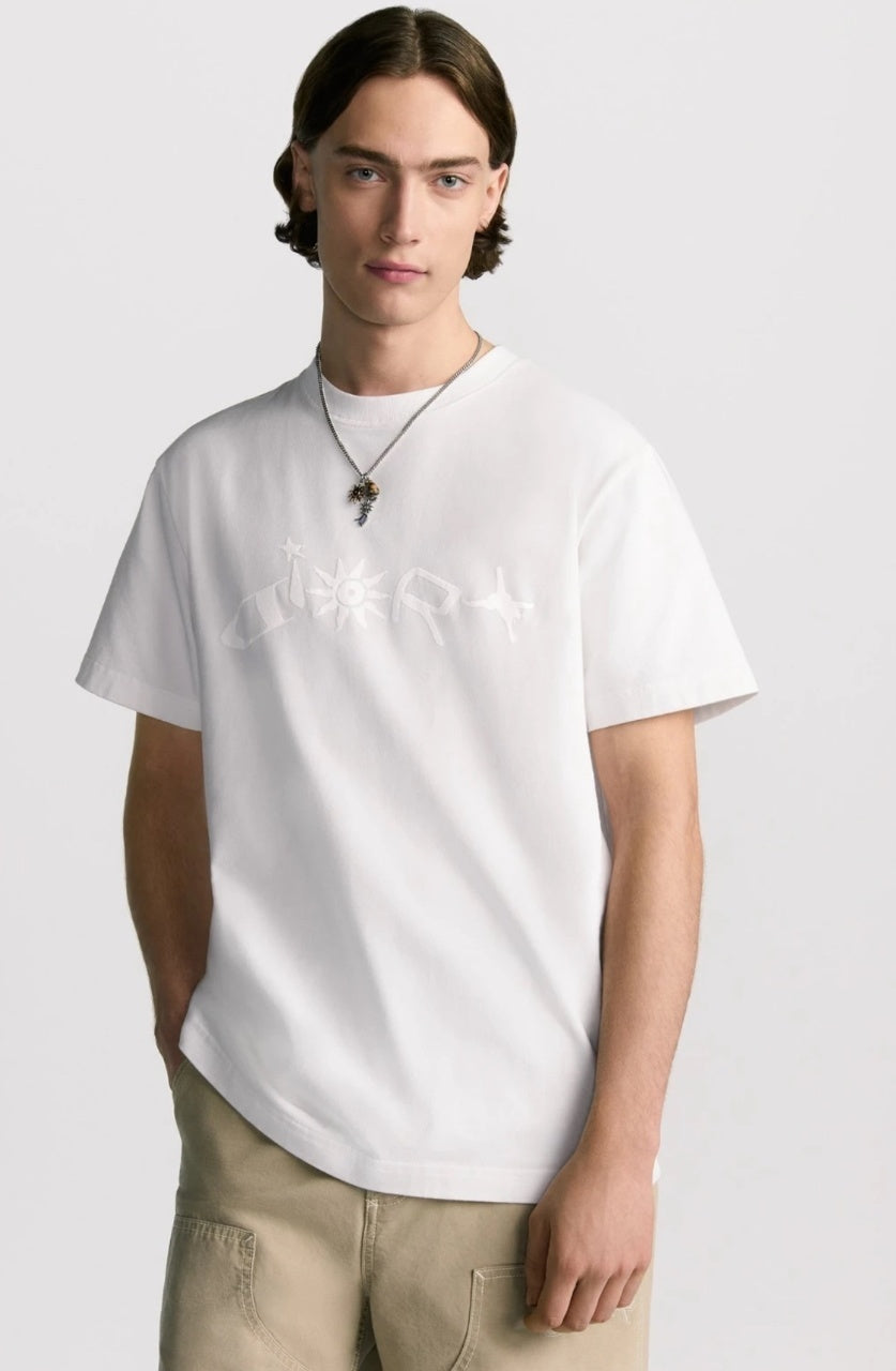 Dior Embroidered Lettering Crew Neck T-Shirt
