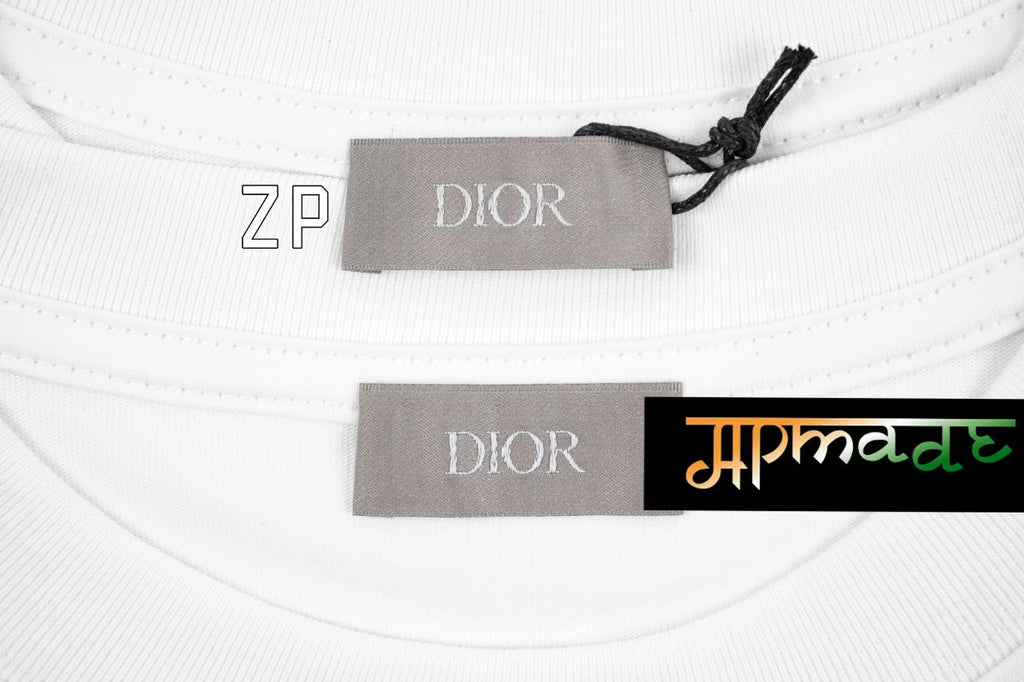 Dior Embroidered Lettering Crew Neck T-Shirt