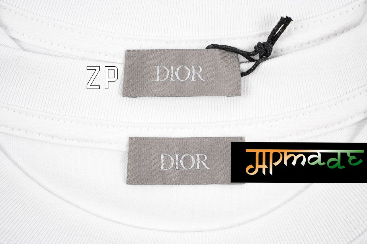 Dior Embroidered Lettering Crew Neck T-Shirt