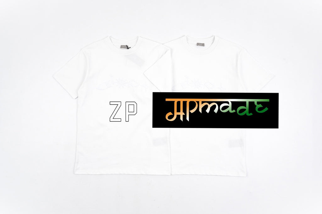 Dior Embroidered Lettering Crew Neck T-Shirt