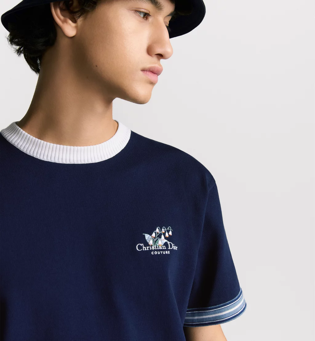 Dior Lily of the Valley Embroidered Cotton T-Shirt