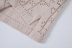 Dior Logo Letter Appliqué Hollow Knit Shirt