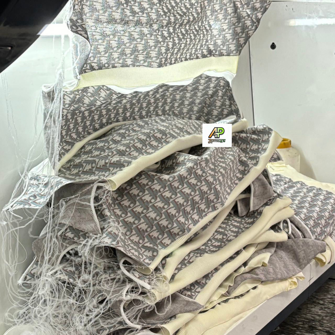 Dior High-Twist Jacquard Knit Short-Sleeve Top