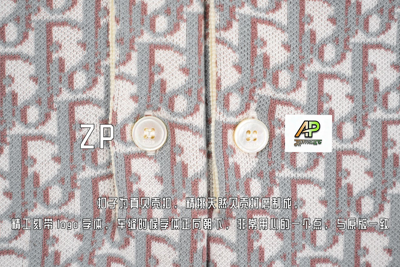 Dior High-Twist Jacquard Knit Short-Sleeve Top