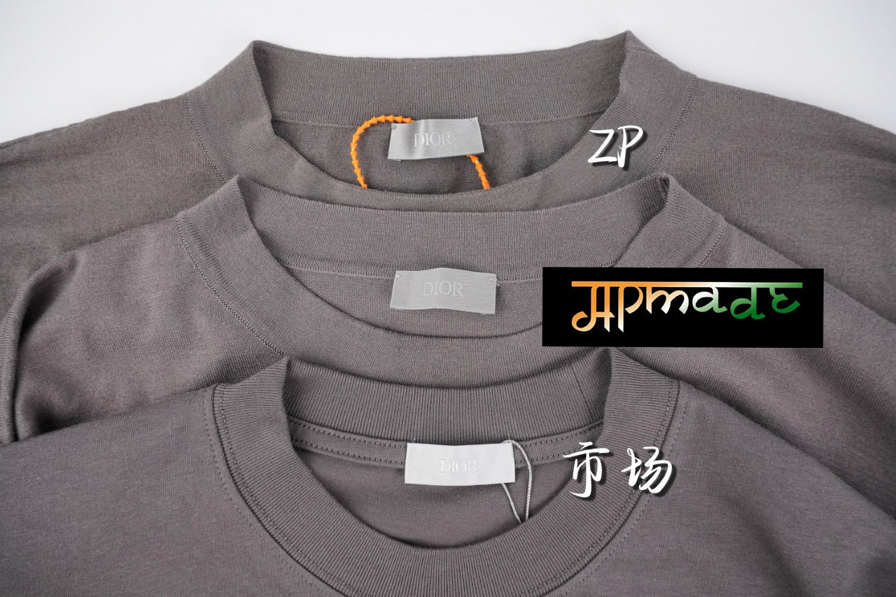 Dior CD Motif Embroidered Knit Short-Sleeve Top