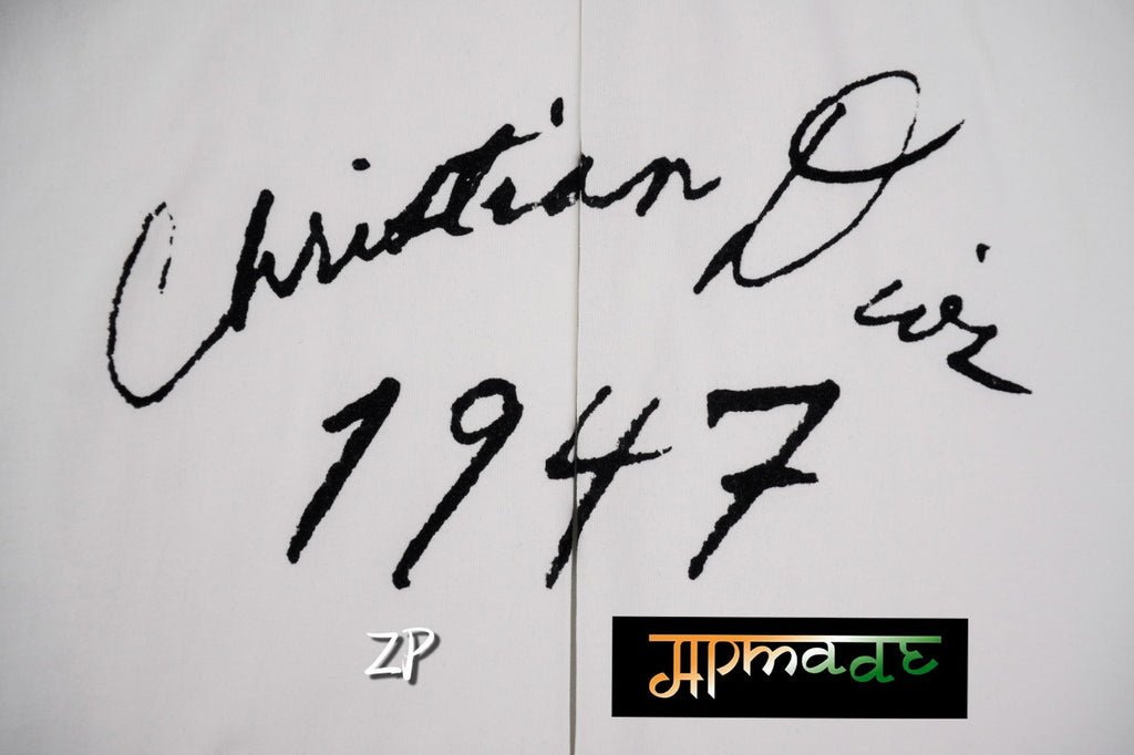 Burberry Velvet Flocked Letter Print Cotton T-Shirt
