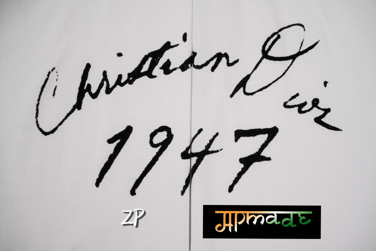 Burberry Velvet Flocked Letter Print Cotton T-Shirt