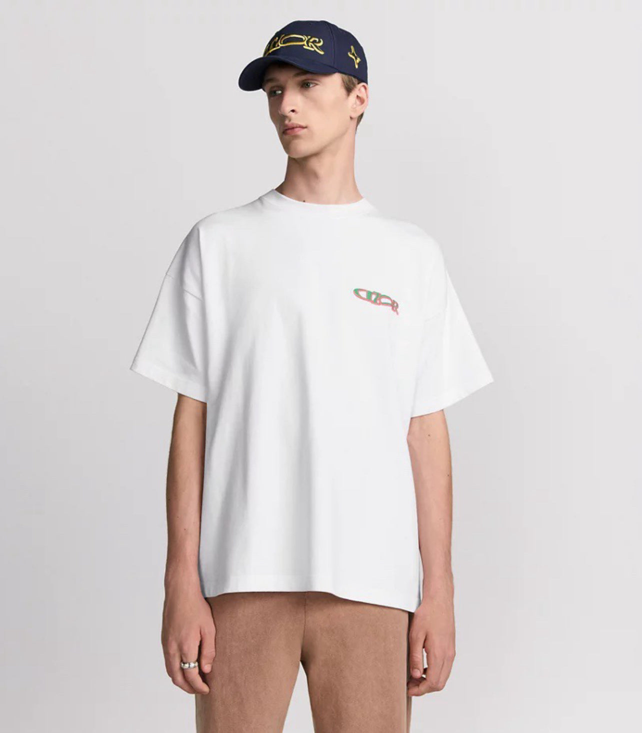 Burberry Tatami Embroidered Crew Neck Cotton T-Shirt