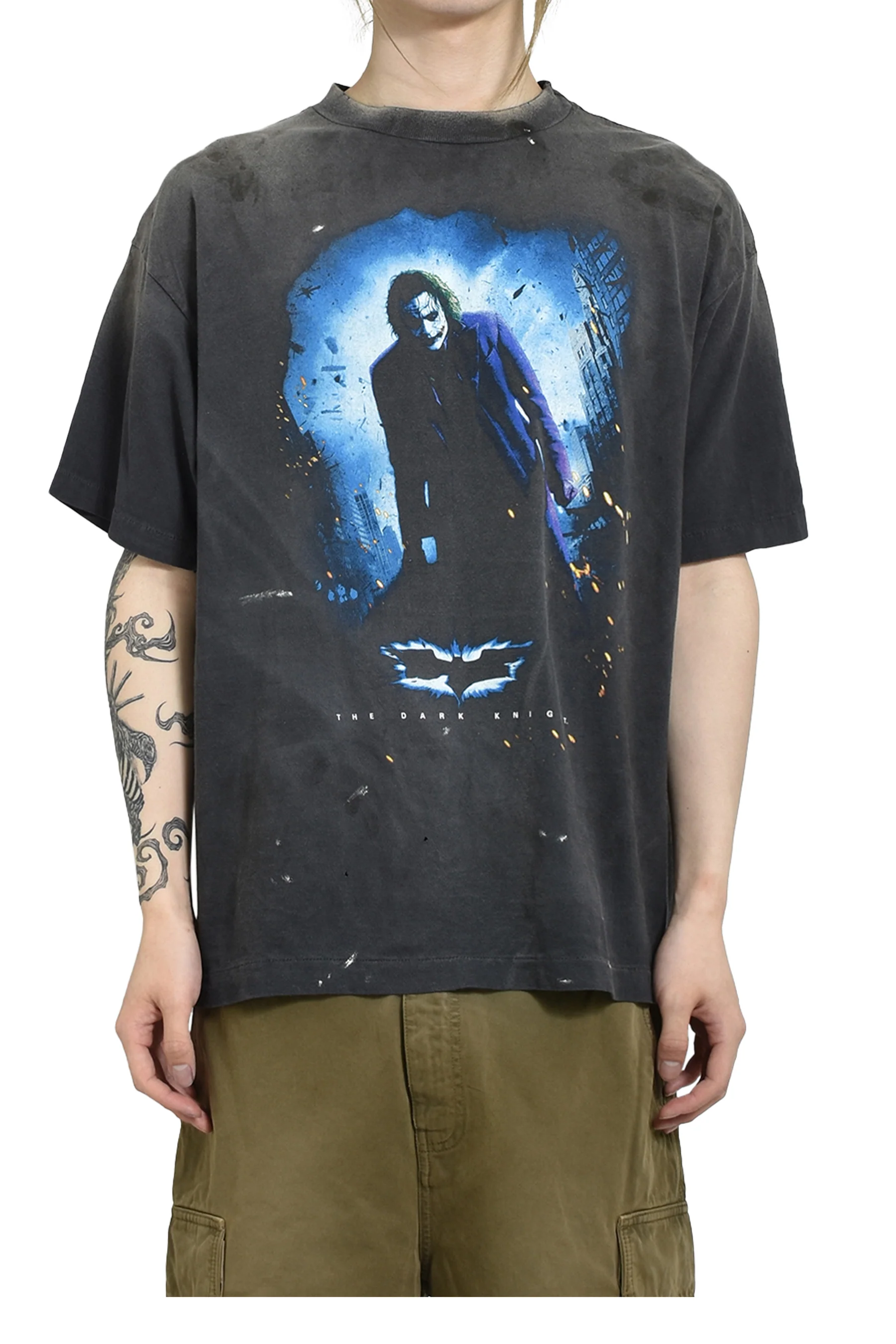 SAINT MXXXXXX Vintage Spray-Distressed Tubular Cotton T-Shirt