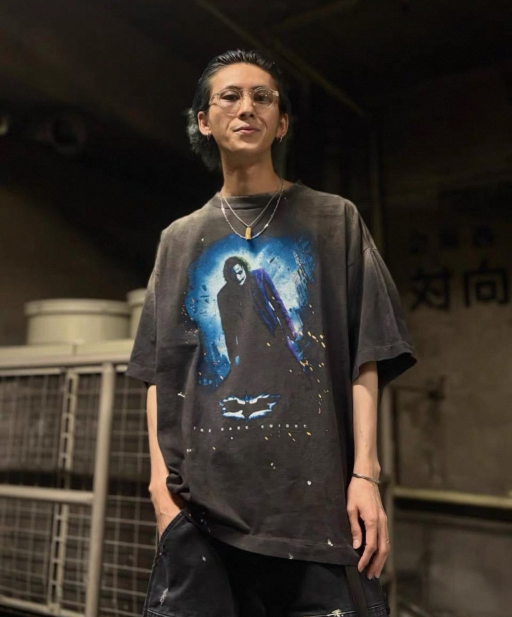SAINT MXXXXXX Vintage Spray-Distressed Tubular Cotton T-Shirt