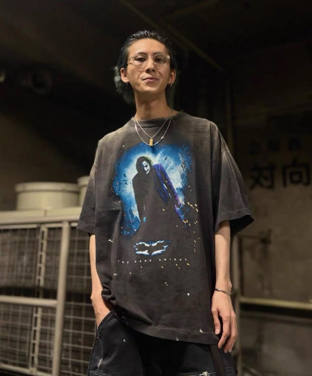 SAINT MXXXXXX Vintage Spray-Distressed Tubular Cotton T-Shirt