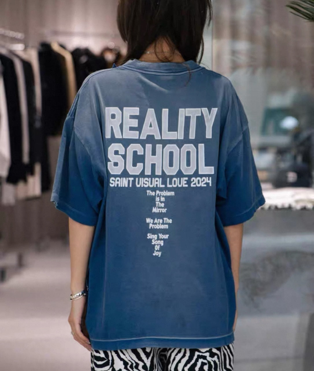 SAINT MXXXXXX Vintage Spray-Distressed Tubular Cotton T-Shirt