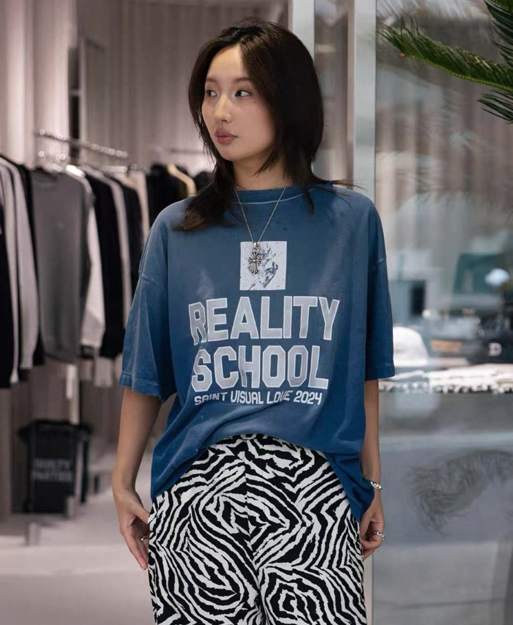 SAINT MXXXXXX Vintage Spray-Distressed Tubular Cotton T-Shirt