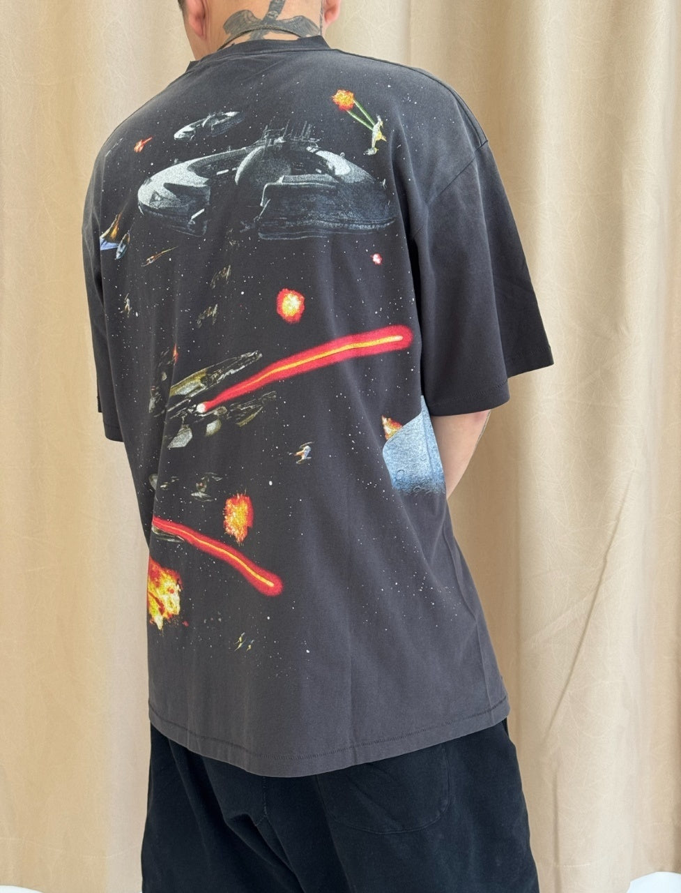 SAINT MXXXXXX Vintage Direct-Print Tubular Cotton T-Shirt