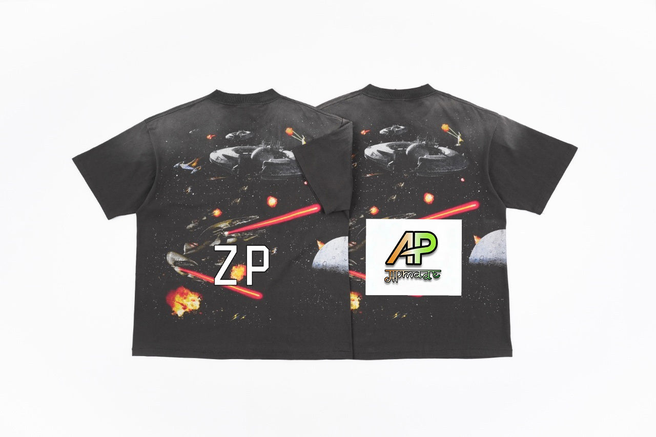 SAINT MXXXXXX Vintage Direct-Print Tubular Cotton T-Shirt