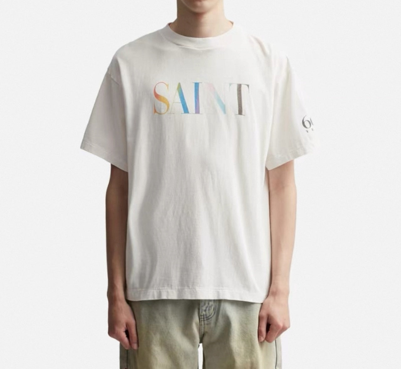 SAINT MXXXXXX Asut-Dyed Spray-Fade Tubular Cotton T-Shirt