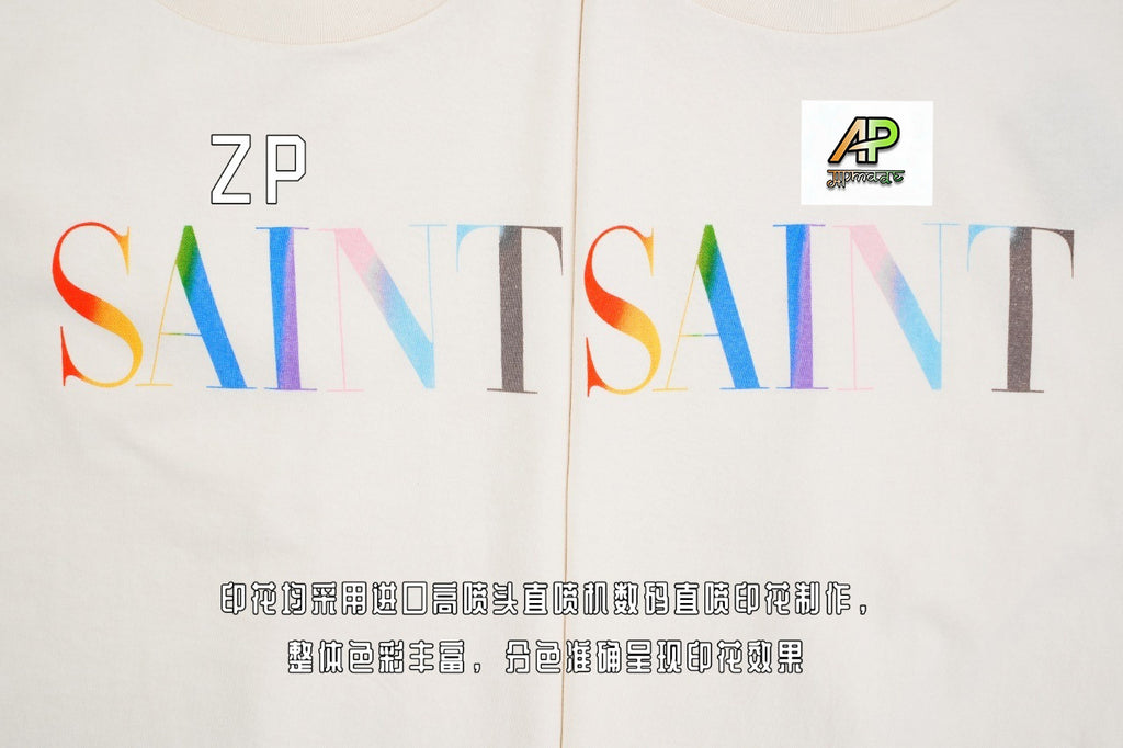 SAINT MXXXXXX Asut-Dyed Spray-Fade Tubular Cotton T-Shirt