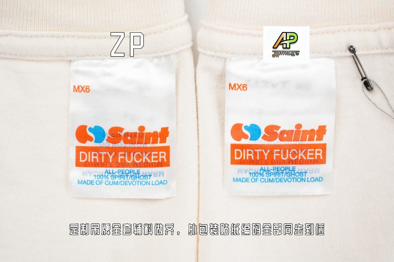 SAINT MXXXXXX Asut-Dyed Spray-Fade Tubular Cotton T-Shirt