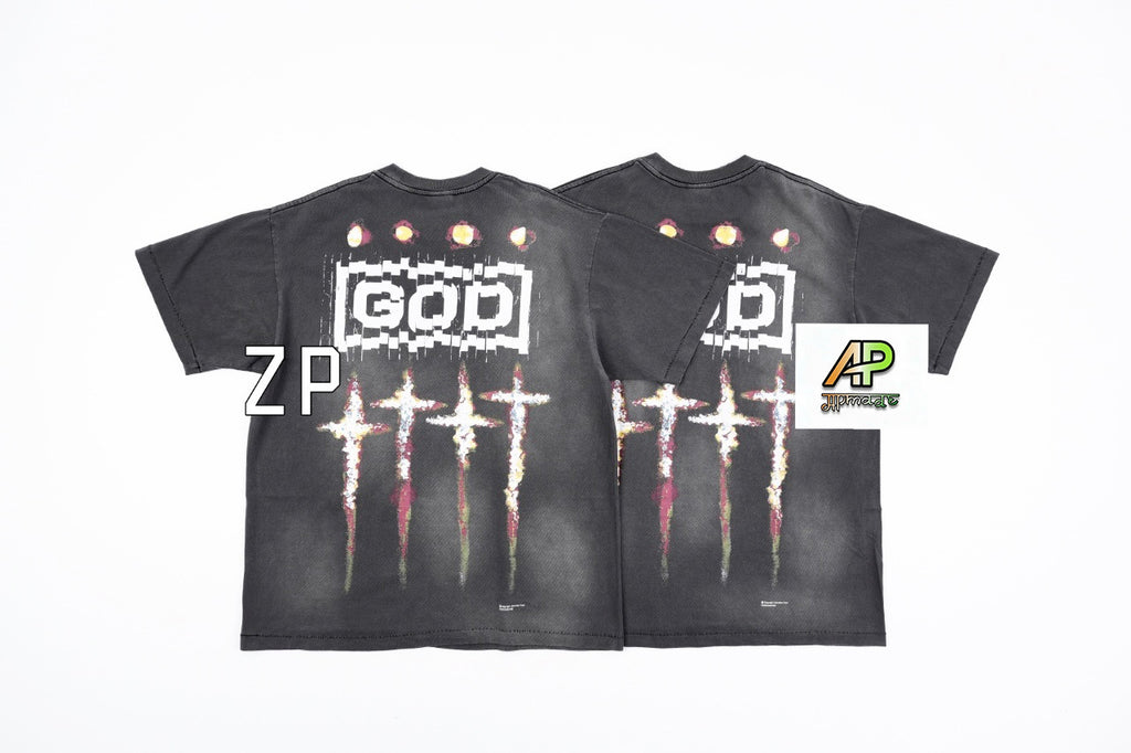 SAINT MXXXXXX Vintage Tubular Cotton Direct-Print T-Shirt