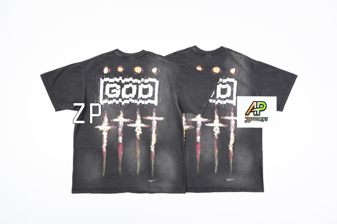 SAINT MXXXXXX Vintage Tubular Cotton Direct-Print T-Shirt