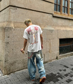 SAINT MXXXXXX Spray-Faded Tubular Cotton Graphic T-Shirt