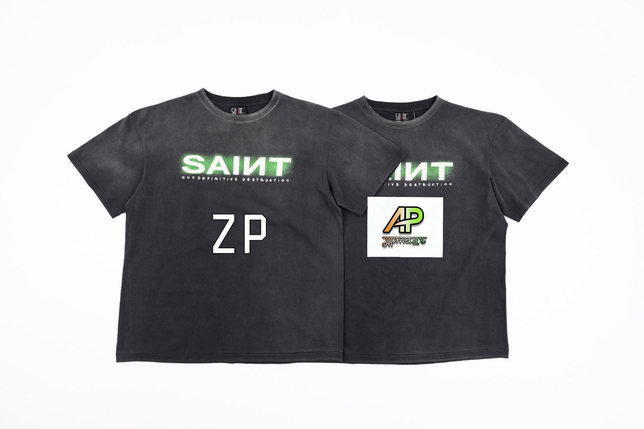 SAINT MXXXXXX Monkey Gradient Distressed Tubular Cotton T-Shirt