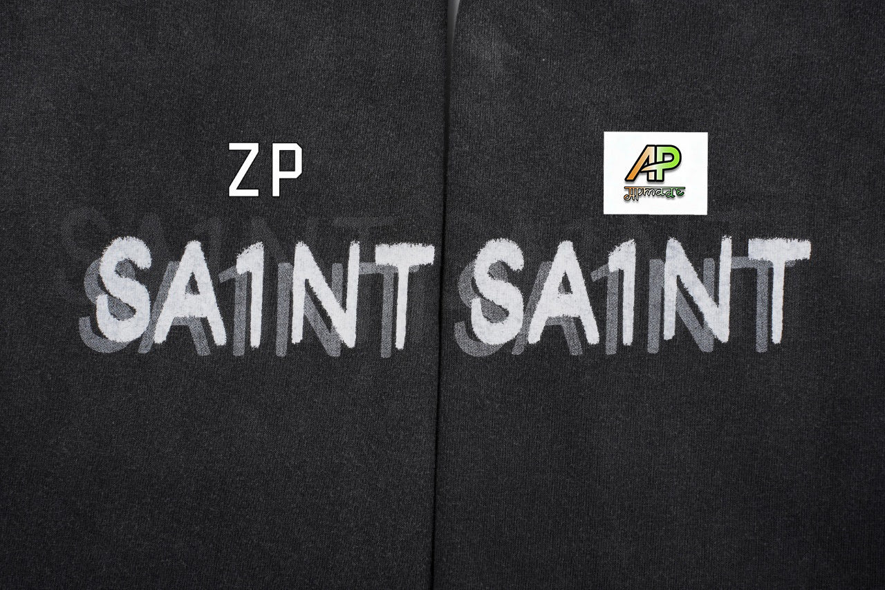 SAINT MXXXXXX Spray Monkey Gradient Distressed Tubular Cotton T-Shirt