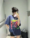 SAINT MXXXXXX Spray Monkey Gradient Distressed Tubular Cotton T-Shirt