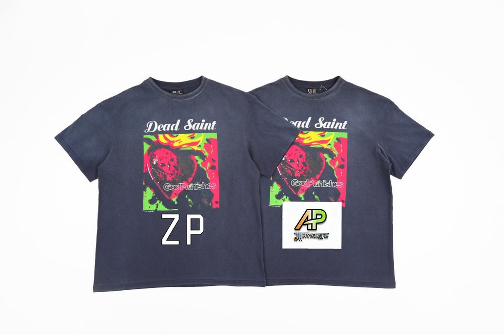 SAINT MXXXXXX Spray Monkey Gradient Distressed Tubular Cotton T-Shirt