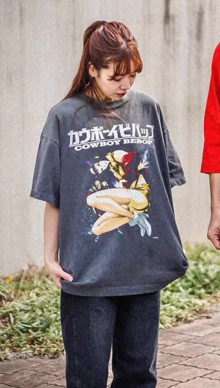 SAINT MXXXXXX Spray Monkey Gradient Distressed Tubular Cotton T-Shirt