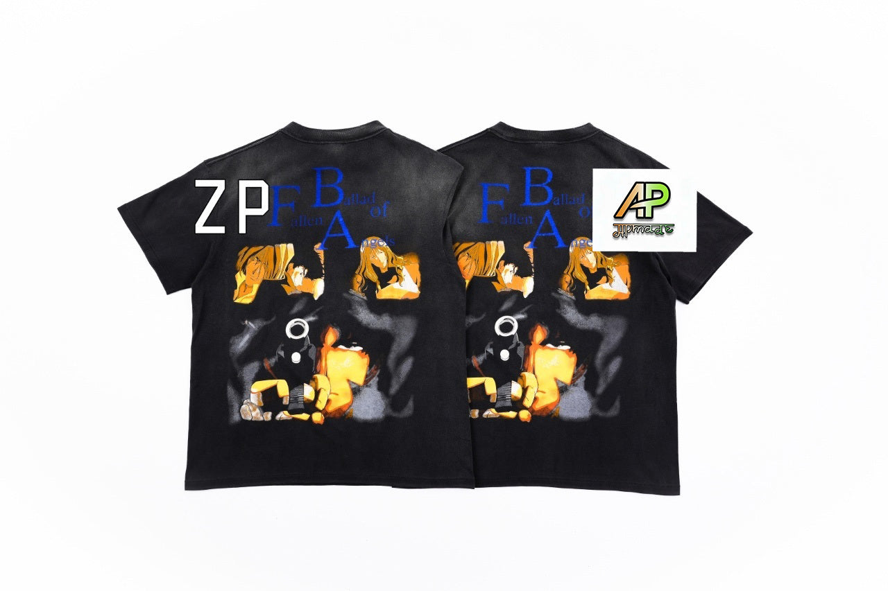 SAINT MXXXXXX Spray Monkey Gradient Distressed Tubular Cotton T-Shirt