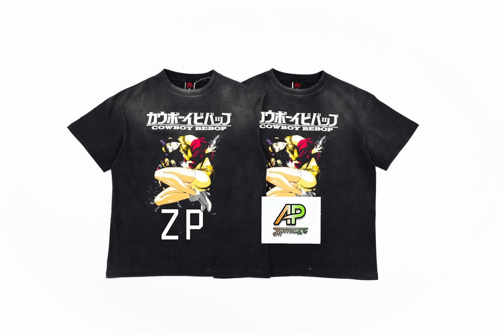 SAINT MXXXXXX Spray Monkey Gradient Distressed Tubular Cotton T-Shirt