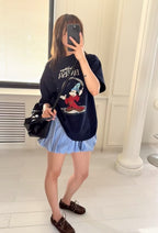 SAINT MXXXXXX Fantasy Mickey Print Distressed Tubular T-Shirt