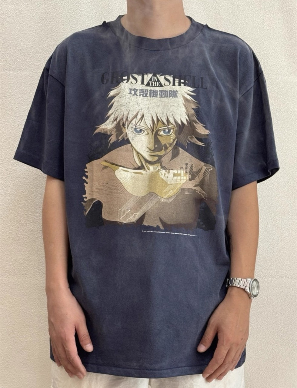 SAINT MXXXXXX Spray Monkey Gradient Distressed Tubular Cotton T-Shirt