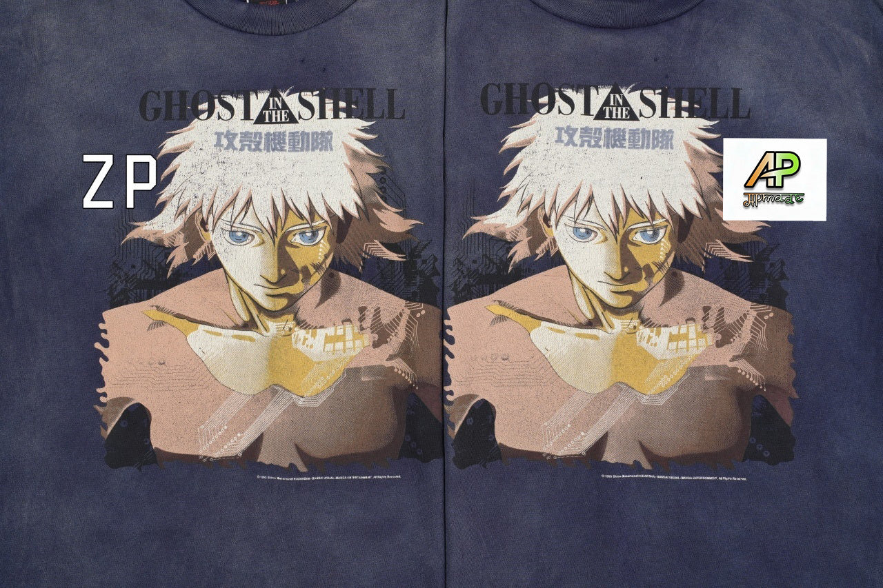 SAINT MXXXXXX Spray Monkey Gradient Distressed Tubular Cotton T-Shirt