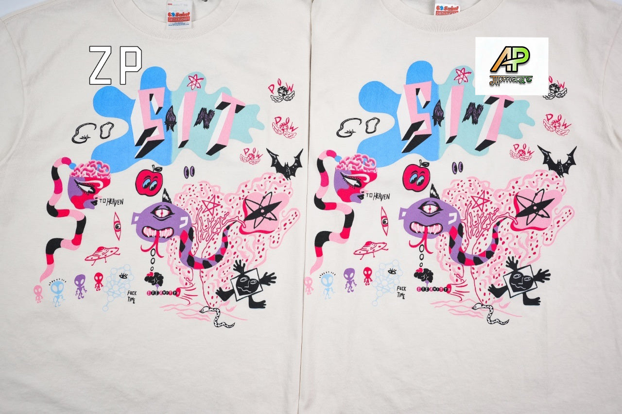 SAINT MXXXXXX Cartoon Abstract Monster Print T-Shirt