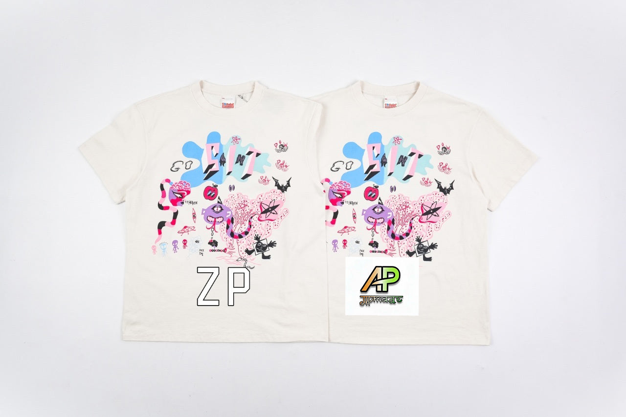 SAINT MXXXXXX Cartoon Abstract Monster Print T-Shirt